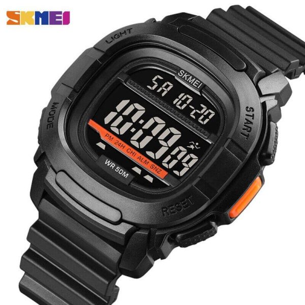 SKMEI 1657 Men's Sports Electronic Digital 50 M Waterproof Luminous Wrist watch - Black