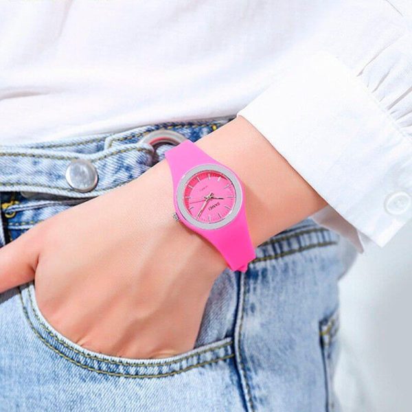 SKMEI 1722 Simple Design  Luxury Analog Silicone Strap Wrist Watch For Women - Pink - Image 2