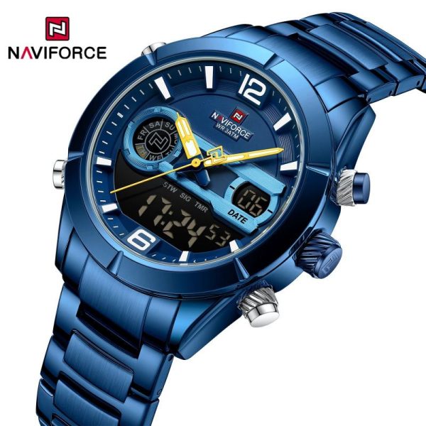 NaviForce NF9232 Men's Multifunction Chronograph Day Date Display Stainless Steel Watch - Blue