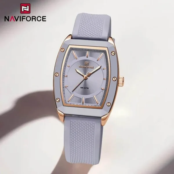 NaviForce NF5049 Simple Elegant Minimalist Barrel Shaped Quartz Movement Women's Watch - Rosegold/Purple - Image 2