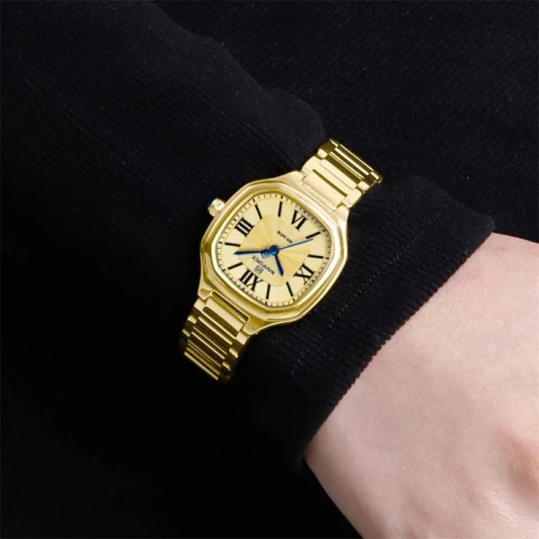 NaviForce NF5042 Elegant Simple Square Dial Roman Numeral Stainless Steel Watch For Women - Golden - Image 2