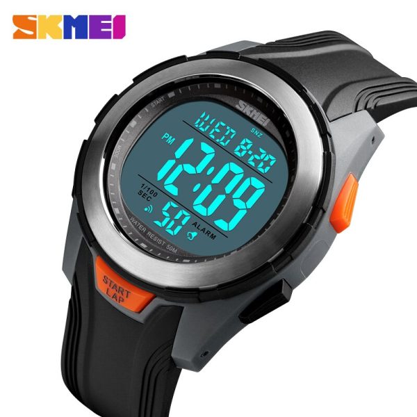 SKMEI 1503 Men Fashion Sport Waterproof Luminous Display Digital Chrono Countdown Military Wrist Watch - Black/Grey