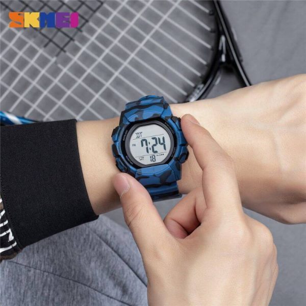 SKMEI 1771 LED Light Display Electronic Military Countdown Sport Watch For Men - Blue - Image 2