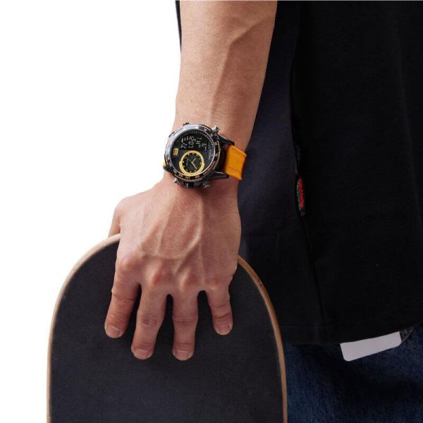 NaviForce NF9199T Men's Creative Silicon Strap Luminous Dual Display Compete Calendar Watch - Yellow - Image 4