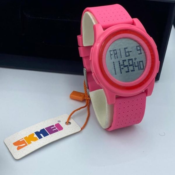 SKMEI 1206 Ultra Slim Sporty Digital Watch Unisex Watch - Pink - Image 3