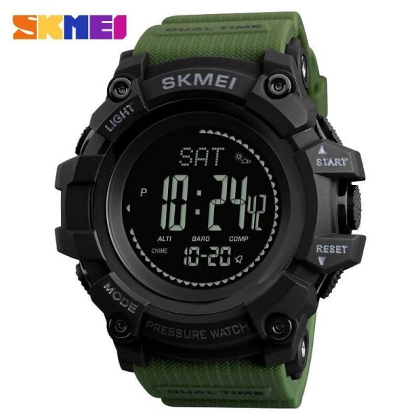 SKMEI 1358 Dual Time Multi-Function Watch With Digital Compass And Barometer For Men - Green