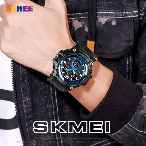 SKMEI 1725 Sport Military LED Digital Multifunction Large Dial Wristwatch For Men - Black/Blue - Image 2