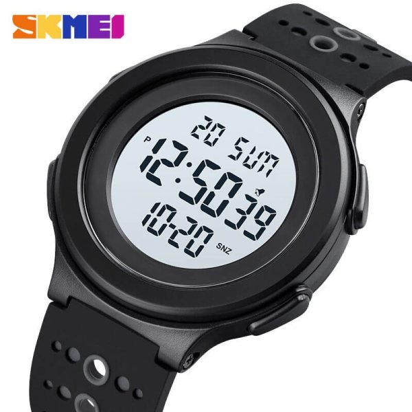 SKMEI 1733 Multi-functional Digital Outdoor Sport Round Dial Casual Watch For Men - Black/White