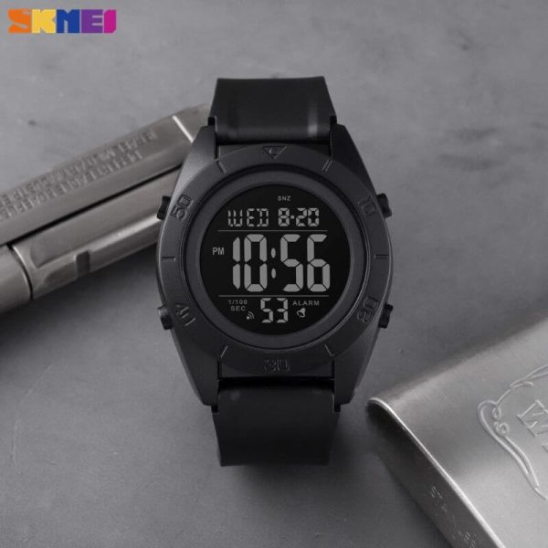 Skmei 1591 Men's Outdoor Sport 2 Hour Alarm LED Waterproof Digital Wristwatch - Black - Image 3