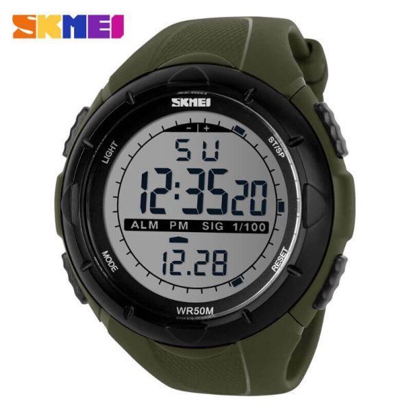 SKMEI 1025 Sport Military LED Digital Multifunction Large Dial Wristwatches For Men - Green