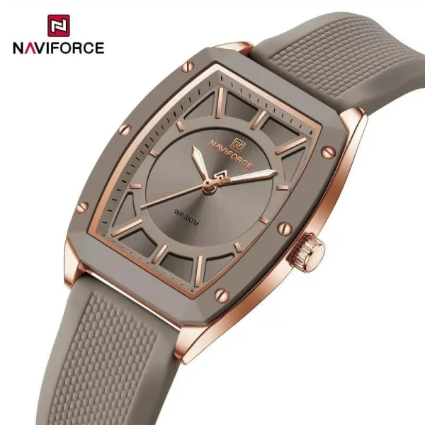 NaviForce NF5049 Simple Elegant Minimalist Barrel Shaped Quartz Movement Women's Watch - Rosegold/Grey