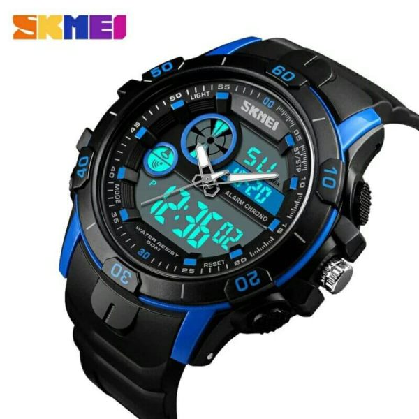 SKMEI 1428 Men Sports Luxury Brand Famous LED Digital Analog Quartz Men Watches - Blue