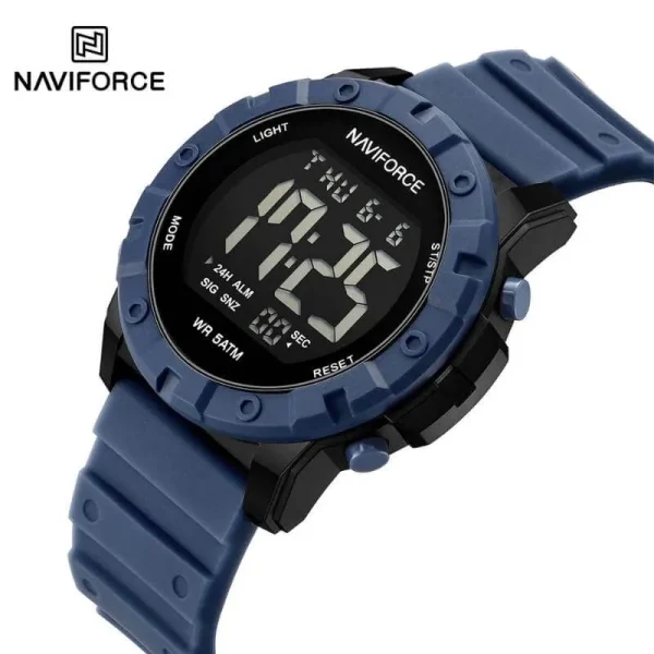 NaviForce NF7110 Business Fashion Digital Movement Silicon Strap Watch For Men - Blue