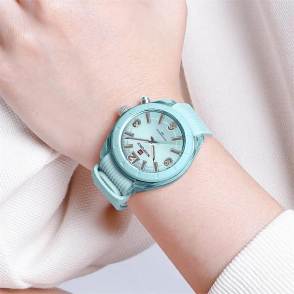 NaviForce NF7103 Fashion Casual Silicon Strap Luminious Watch For Women - Light Blue - Image 2