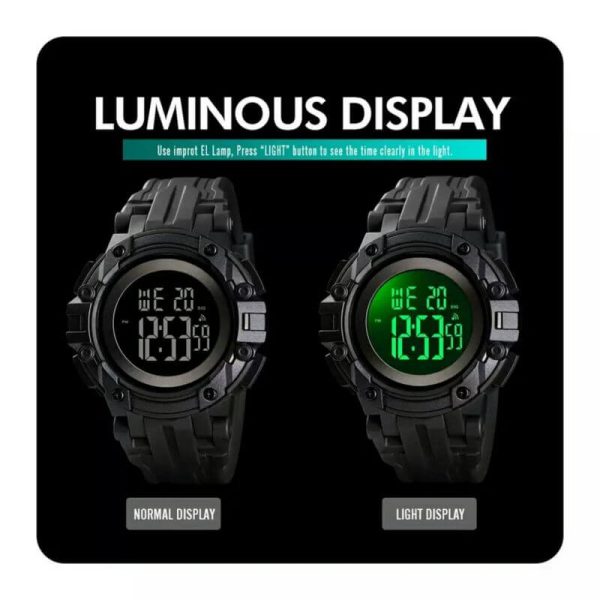 SKMEI 1545 Sport Men Alarm Clock Waterproof Luminous Display Digital Wrist Watch - Image 5