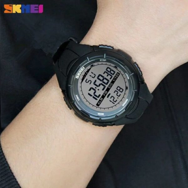 SKMEI 1025 Sport Military LED Digital Multifunction Large Dial Wristwatches For Men - Black - Image 3