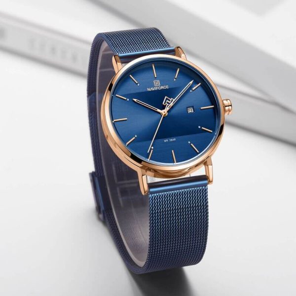 NAVIFORCE NF3008 Date Function Stylish Elegant Casual Quartz Watch For Women - Blue - Image 2