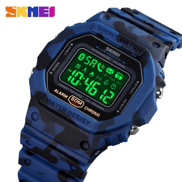 SKMEI 1743 LED Pedometer Calorie Tracker Chrono Waterproof Sports Wristwatch For Men - Image 2