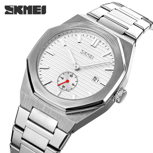 SKMEI 9262 Men's Classic Stainless Steel Luminous Date Display Quartz  Watch - Silver