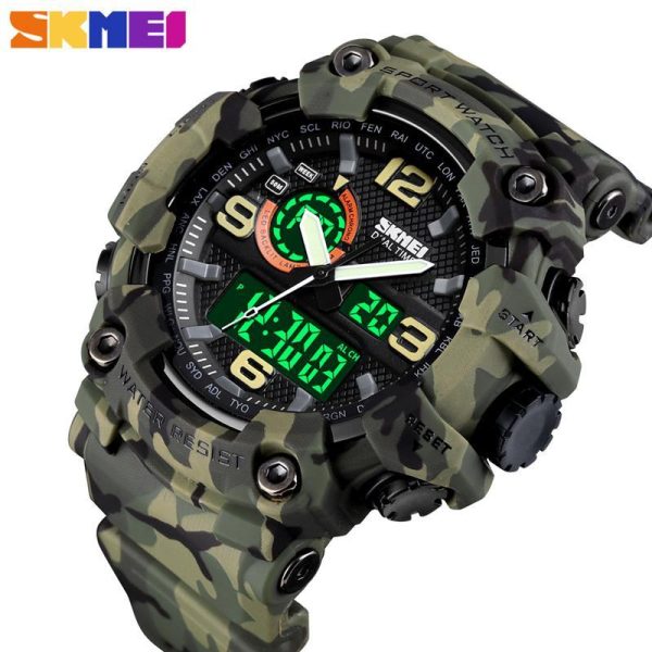 SKMEI 1520 New Multifunction LED Light Waterproof Dual Display Sport Watch For Men - Green