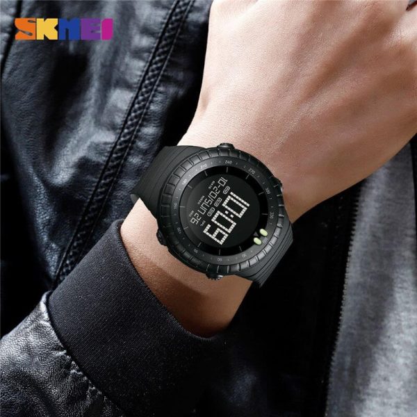 SKMEI 1992 Digital LED Display Sport 50M Waterproof Dual Display Watch For Men -  Black - Image 6