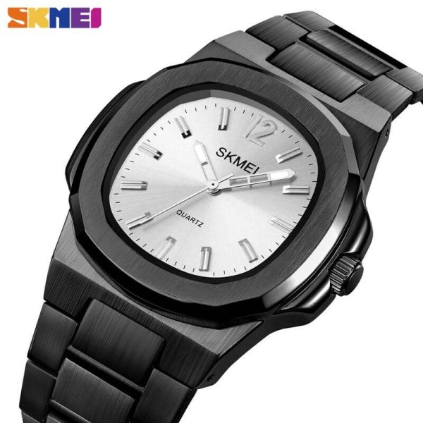 SKMEI 1794 Elegant Classic Stainless Steel Quartz Watch For Men - Black/white