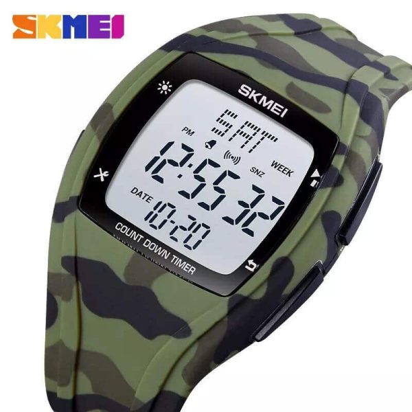 SKMEI 1610 Fashion Electronic Countdown LED Display WristWatch For Men - Green