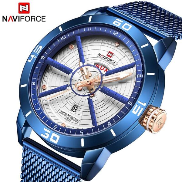 NAVIFORCE NF9155 Day Date Function Analog Quartz Watch – Blue