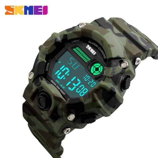 SKMEI 1197 Men's Sport Digital Outdoor Military Army Chronograph Wristwatch -Green