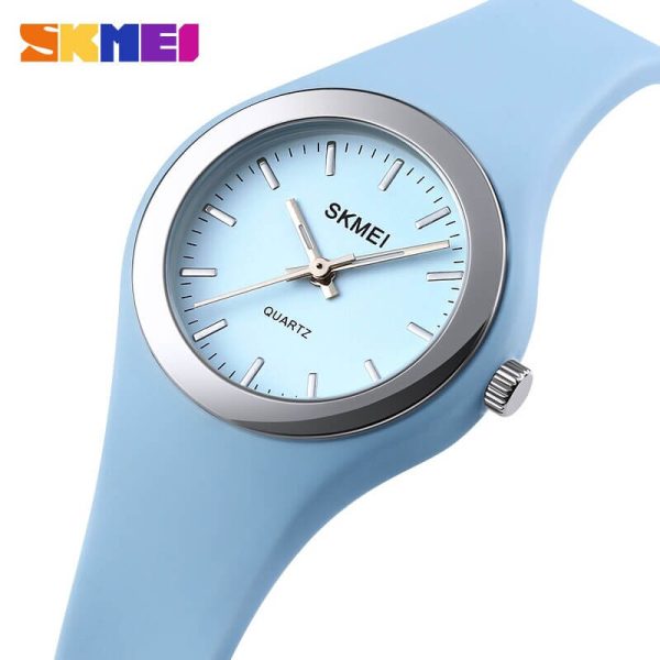 SKMEI 1722 Simple Design  Luxury Analog Silicone Strap Wrist Watch For Women - Blue