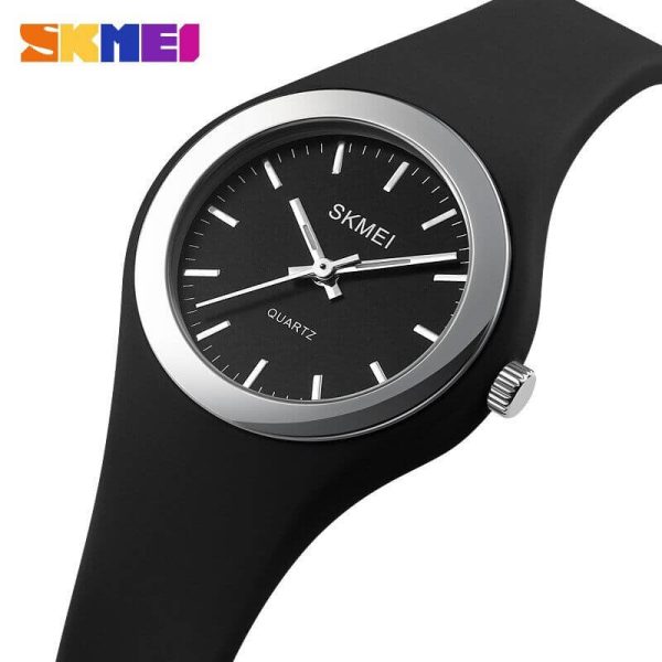 SKMEI 1722 Simple Design  Luxury Analog Silicone Strap Wrist Watch For Women - Black