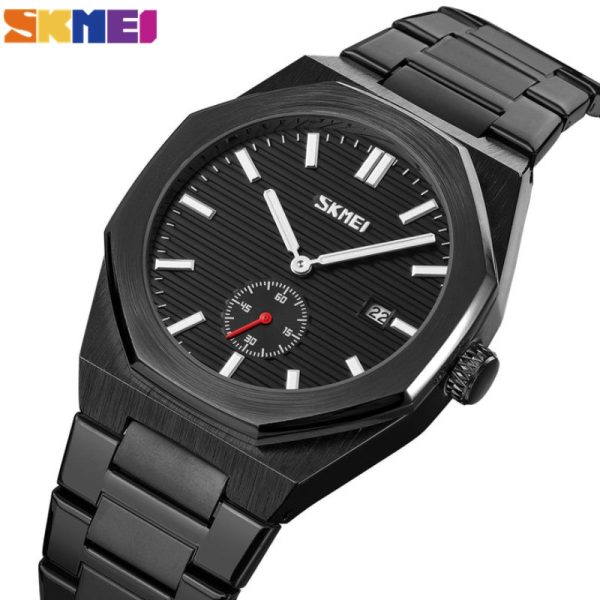 SKMEI 9262 Men's Classic Stainless Steel Luminous Date Display Quartz  Watch - Black