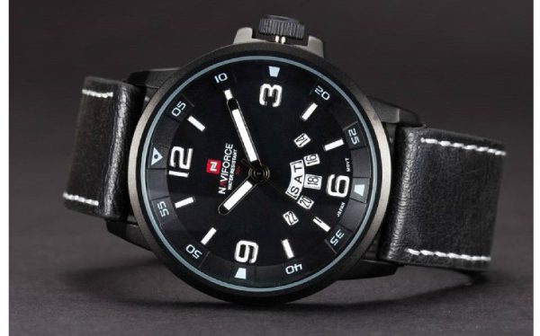 NAVIFORCE NF9028 Fashion Stylish Day Date Function Analog Watch For Men - Black - Image 2