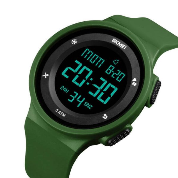 SKMEI 1445 Countdown Electronic Silicone LED Digital Sport Unisex Watch - Green