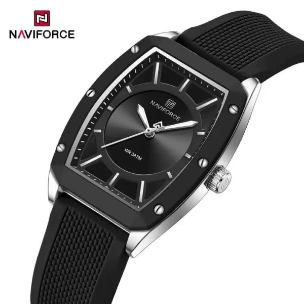 NaviForce NF5049 Simple Elegant Minimalist Barrel Shaped Quartz Movement Women's Watch - Silver/Black