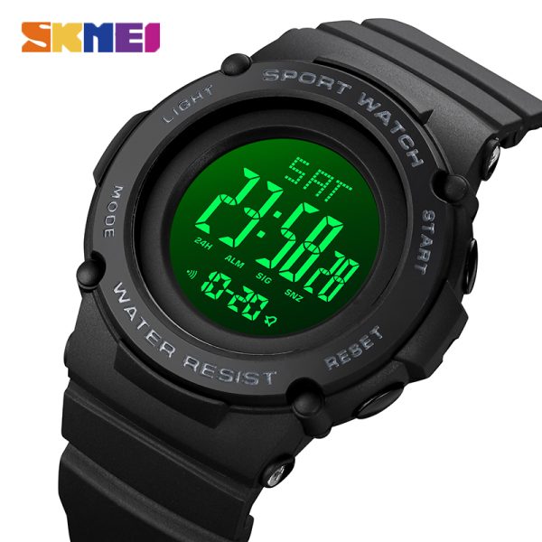 SKMEI 1957 Men's Military Stopwatch Alarm Calendar LED Chronograph Sport Digital Wristwatch - Black