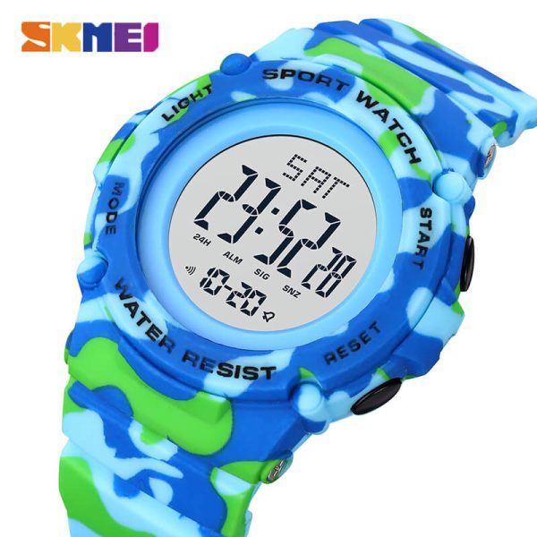 SKMEI 1957 Men's Military Stopwatch Alarm Calendar LED Chronograph Sport Digital Wristwatch - Blue