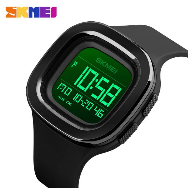 Skmei 1580 Square Dial Luminous Digital Military Sports PU Strap Watch For Men - Image 3