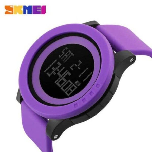 SKMEI 1193 Unisex Silicone Strap Daily Alarm Snooze Hourly Chime Timed Reminder Countdown Watch - Purple