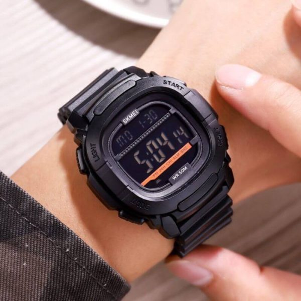 SKMEI 1657 Men's Sports Electronic Digital 50 M Waterproof Luminous Wrist watch - Black - Image 2