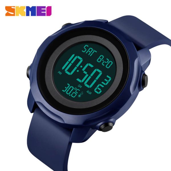 SKMEI 1682 Fashion Outdoor Multifunction Digital Body Ambient Temperature Fitness Watch For Men - Blue