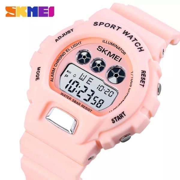 SKMEI 1775 Unisex Fashion Digital Luminous Display Chronograph Waterproof Sport Watch - Pink