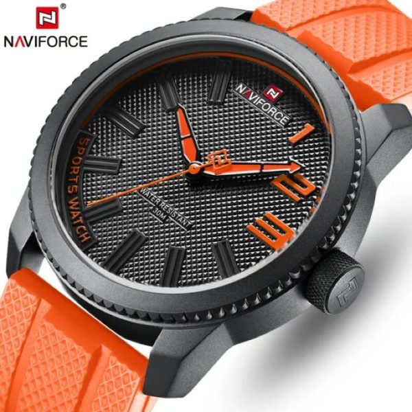 NaviForce NF9202T Men's Creative Design Fashion Silicone Strap Analog Watch - Orange