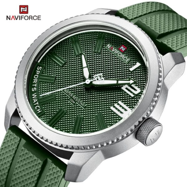 NaviForce NF9202T Men's Creative Design Fashion Silicone Strap Analog Watch - Green