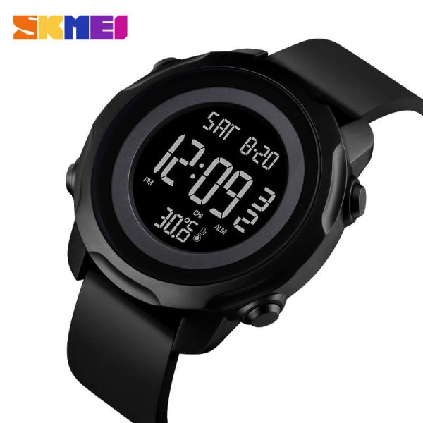 SKMEI 1682 Fashion Outdoor Multifunction Digital Body Ambient Temperature Fitness Watch For Men - Black