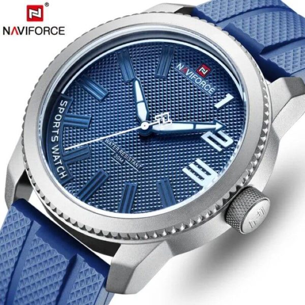 NaviForce NF9202T Men's Creative Design Fashion Silicone Strap Analog Watch - Blue