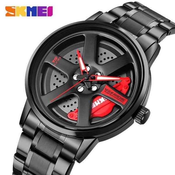 SKMEI 1787 Men's Analog New Fashion Stainless Steel Waterproof Watch - Black/Red