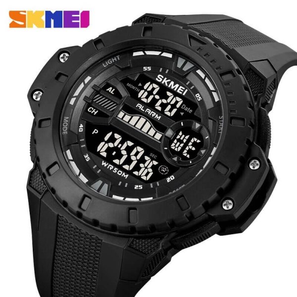 SKMEI 1885 Men's Multifunction Digital Analog EL Light Complete Calendar Sport Watch - Black