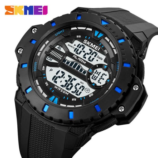 SKMEI 1885 Men's Multifunction Digital Analog EL Light Complete Calendar Sport Watch - Black/Blue