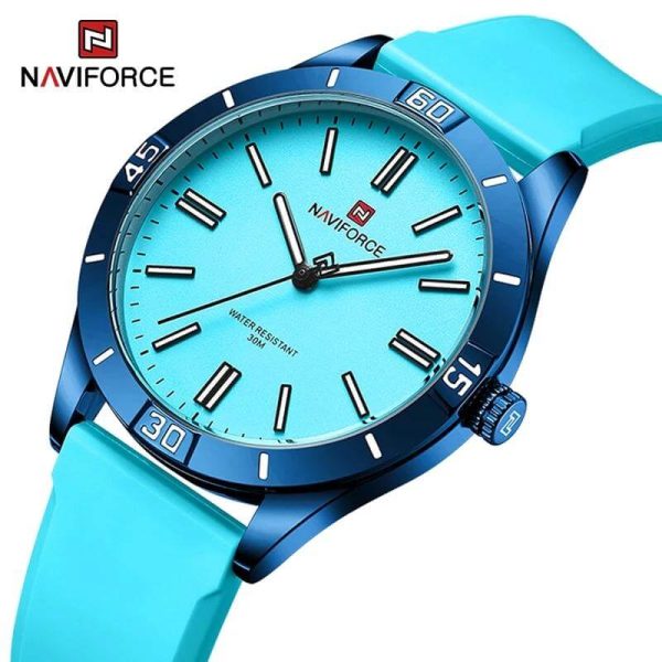 NaviForce NF5041 Women's Simple Analog Silicone Strap Round Dial Luminous Watch - Blue